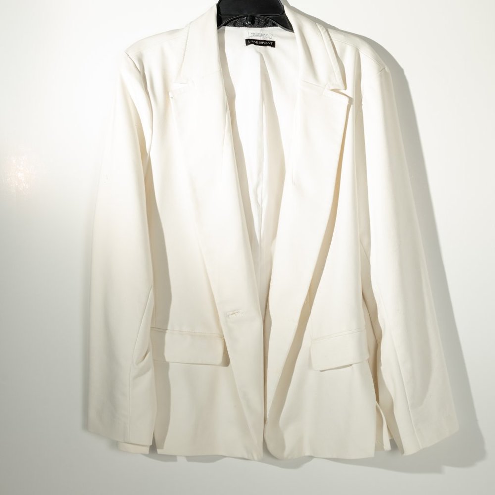 Lane Bryant Jacket Size XL Women Blazer Lined White w/pockets